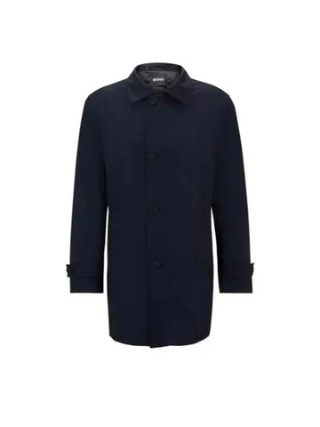 Waterproof Wool Blend Single Coat Blue - HUGO BOSS - BALAAN 1