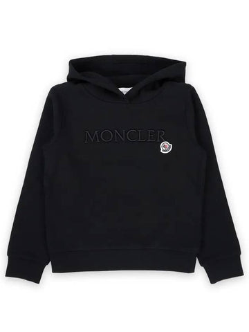 Kids Embroidered Logo Wappen Hood Sweatshirt Black 8G00014 899PS 999 8 10A - MONCLER - BALAAN 1