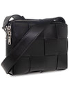 Cassette Intrecciato Leather Cross Bag Black - BOTTEGA VENETA - BALAAN 4