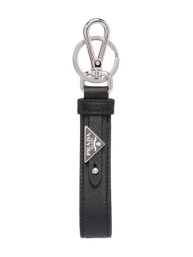 Saffiano Leather Key Holder Black - PRADA - BALAAN 3