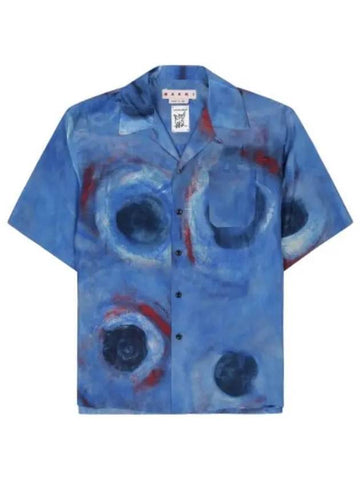 butch print bowling shirt blue - MARNI - BALAAN 1