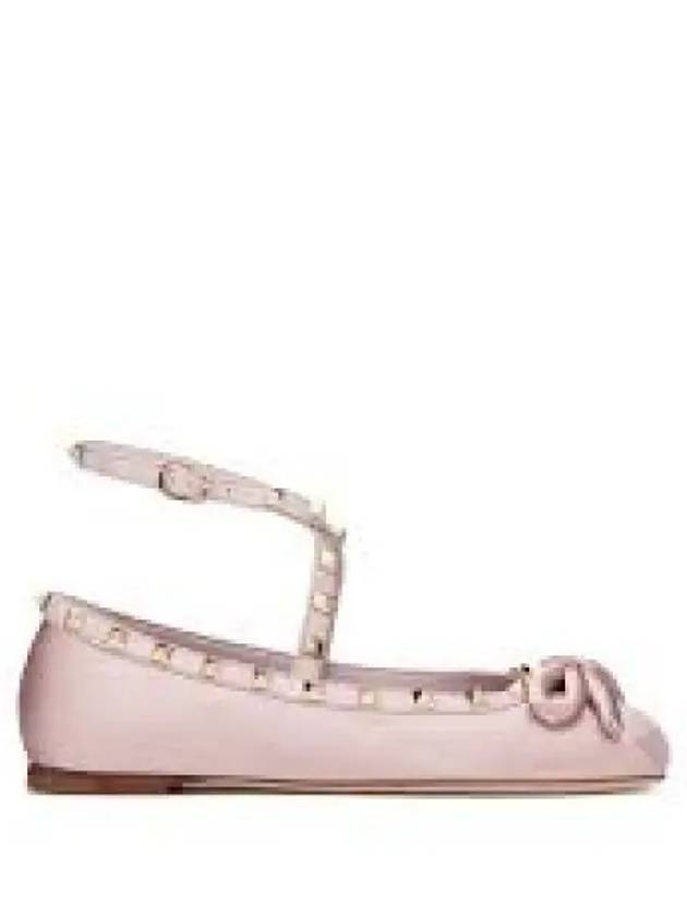 24 4W0S0HB6 SWH 6E0 4W2S0HB6 Rockstud Satin Ballerina Shoes 1200297 - VALENTINO - BALAAN 1