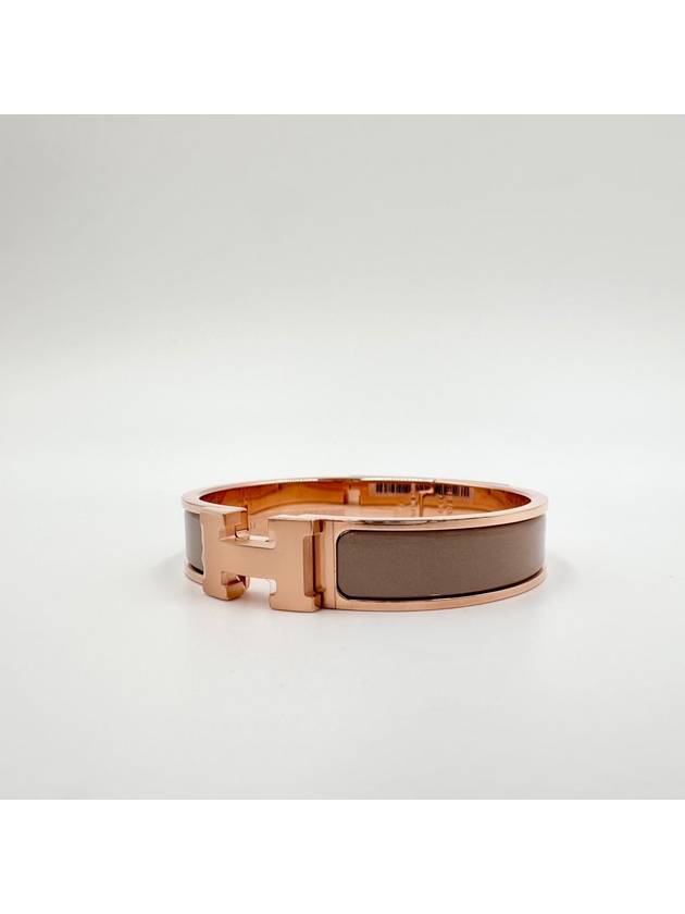 Clic H Bracelet Rose Gold & Marron Glace - HERMES - BALAAN 8