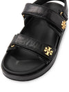 Kira Sports Logo Leather Sandals Black - TORY BURCH - BALAAN 8