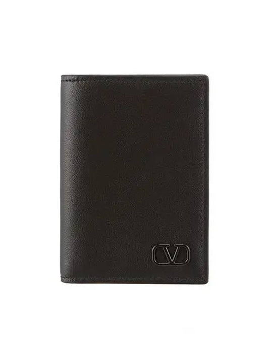 V Logo Bifold Wallet Black - VALENTINO - BALAAN 2