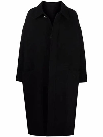 oversized wool single coat black - AMI - BALAAN.