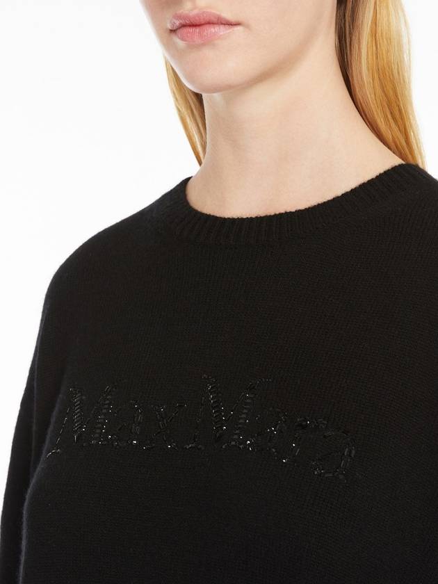 Kassel Logo Wool Cashmere Knit Top Black - S MAX MARA - BALAAN 5