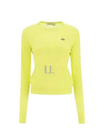 Women's Bea Jumper Embroidered Logo Knit Top Yellow - VIVIENNE WESTWOOD - BALAAN 2