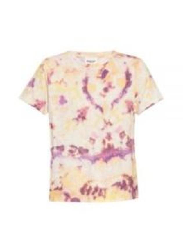 Zela Tie Dye Print Cropped Short Sleeve T-Shirt Yellow - ISABEL MARANT - BALAAN 2