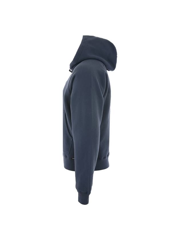 Cotton Garment Dye Drawstring Hoodie Blue - TOM FORD - BALAAN 3