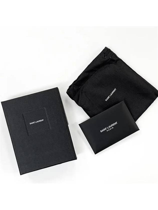 Monogram Fragment Zipper Card Wallet Black - SAINT LAURENT - BALAAN 8