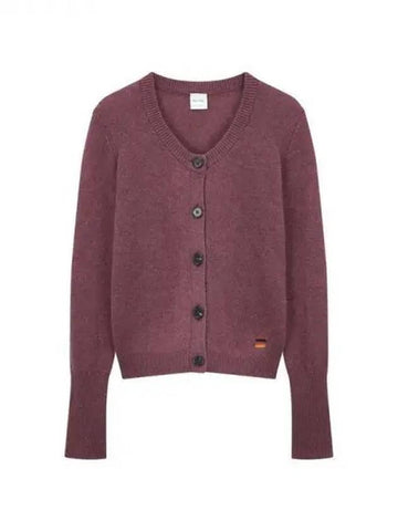 Women s Cashmere U neck Button up Cardigan Wine 270708 - PAUL SMITH - BALAAN 1