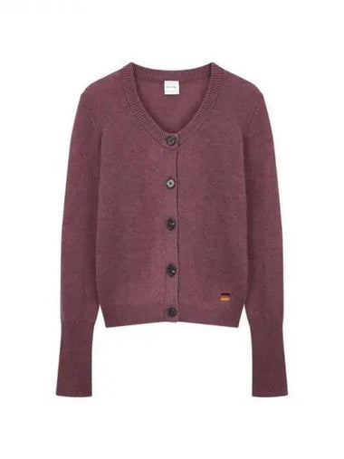 Women s Cashmere U neck Button up Cardigan Wine 270708 - PAUL SMITH - BALAAN 1