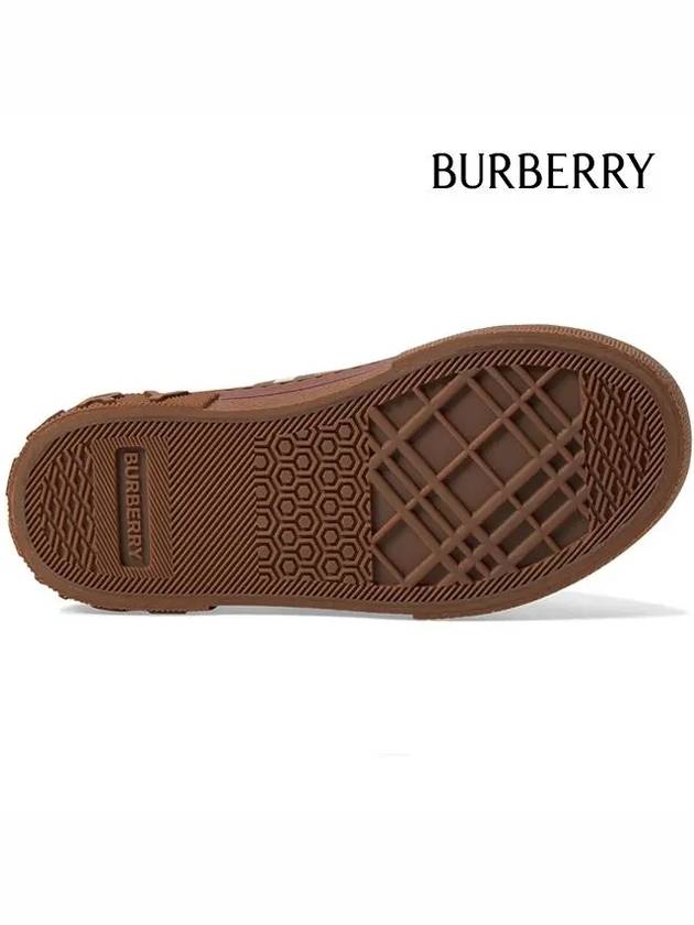 Kids Check Minijack Low Top Sneakers Birch Brown - BURBERRY - BALAAN 7