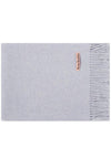 Logo Wool Fringe Scarf Powder Blue Melange - ACNE STUDIOS - BALAAN 1