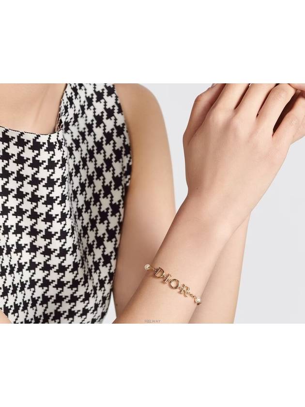 Revolution Logo Pearl Bracelet Gold - DIOR - BALAAN 3