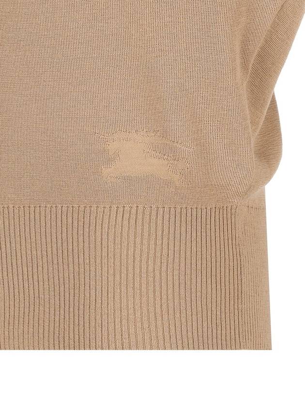 Roll Neck Wool Knit Top Flax - BURBERRY - BALAAN 4