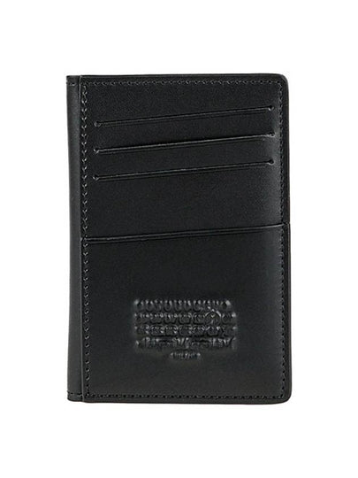 Embossed Number Logo Fold Leather Card Wallet Black - MAISON MARGIELA - BALAAN 2