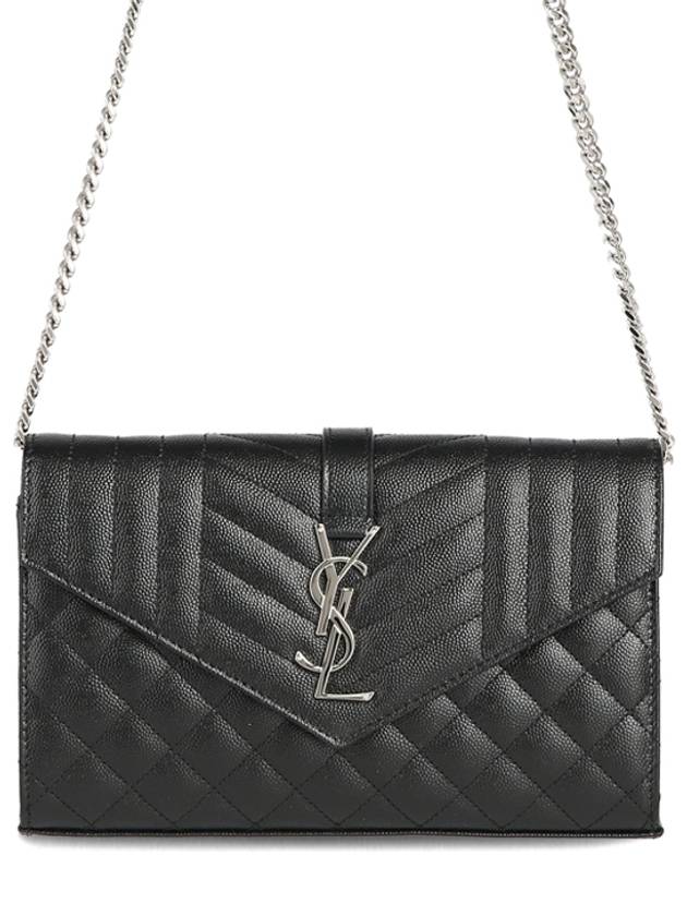 Matelasse Monogram Chain Cross Bag Black - SAINT LAURENT - BALAAN 2