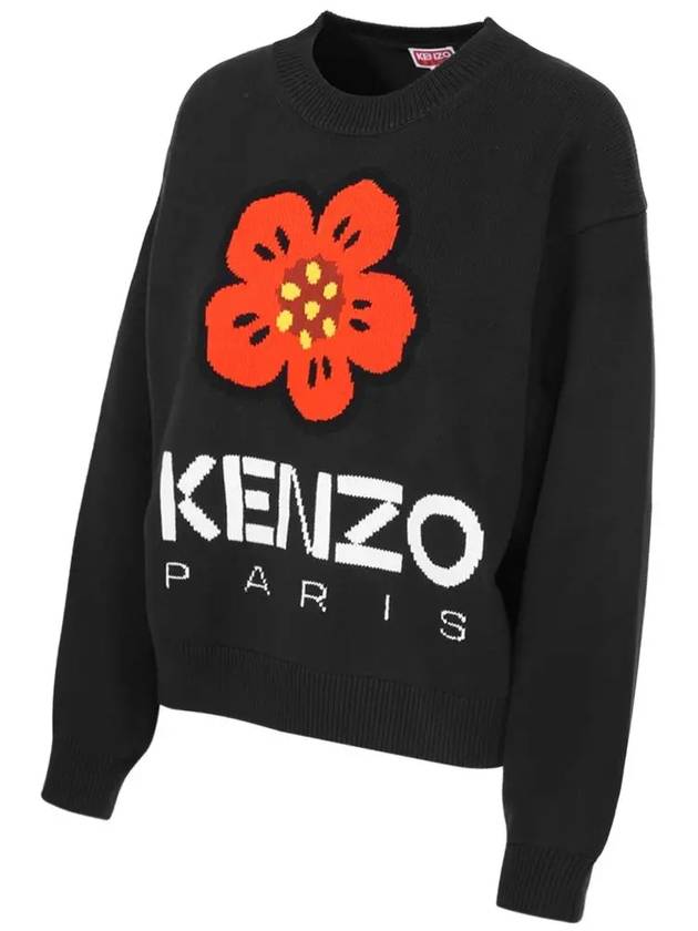 Boke Flower Cotton Sweatshirt Black - KENZO - BALAAN 5