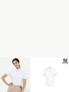 zip-up puff sleeve Y-collar short-sleeved T-shirt DD2WTS106WH - DUVIK - BALAAN 6