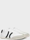 Jogger Lace Calfskin Suede Low Top Sneakers White - CELINE - BALAAN 3