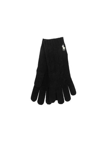 WC0638 001 Pony Cable Knit Gloves - POLO RALPH LAUREN - BALAAN 1