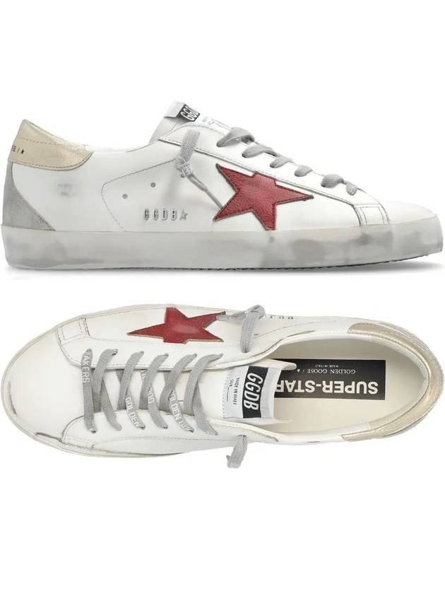 Superstar Leather Low Top Sneakers Red White - GOLDEN GOOSE - BALAAN 2