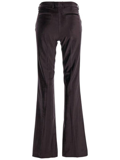 'Elsa' Brown Flared Trousers With Velvet Effect In Cotton Blend Woman - PT TORINO - BALAAN 2