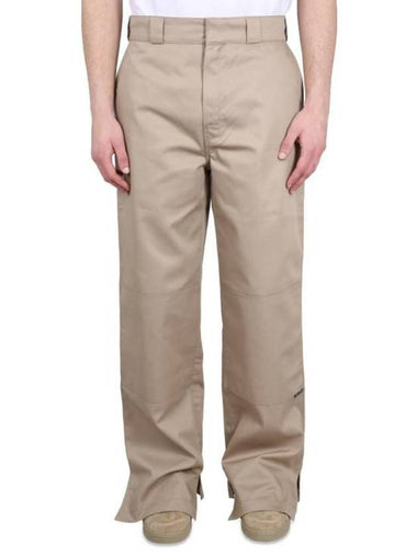 Reversed Waistband Chino Straight Pants Beige - PALM ANGELS - BALAAN 1