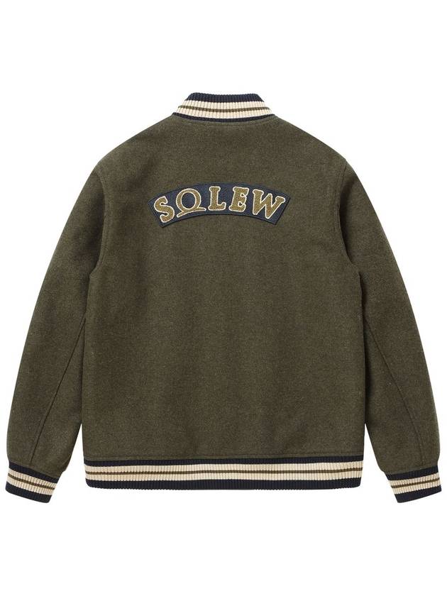 Men's W Wapen Varsity Jacket Khaki SW23IVJP02KK - SOLEW - BALAAN 3