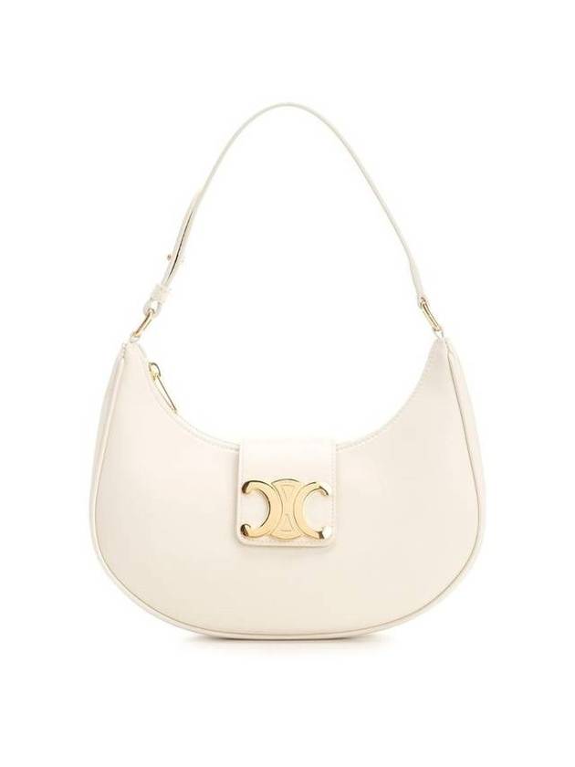 Ava Triomphe Smooth Calfskin Shoulder Bag White - CELINE - BALAAN 1