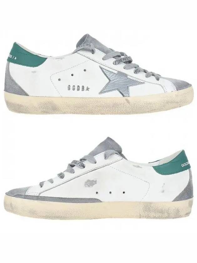 Superstar Green Heel Tab Leather Sneakers White - GOLDEN GOOSE - BALAAN 2