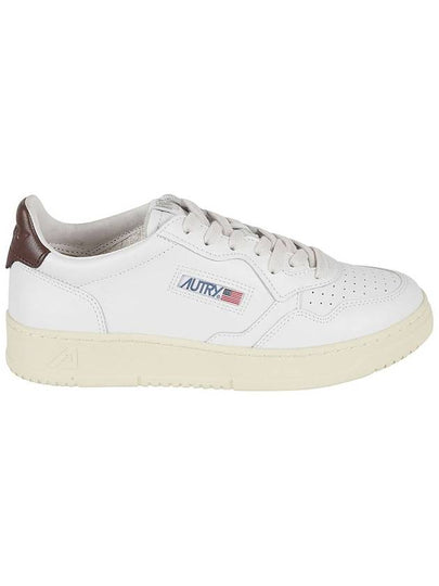 Men's Medalist Leather Low Top Sneakers Brown White - AUTRY - BALAAN 2