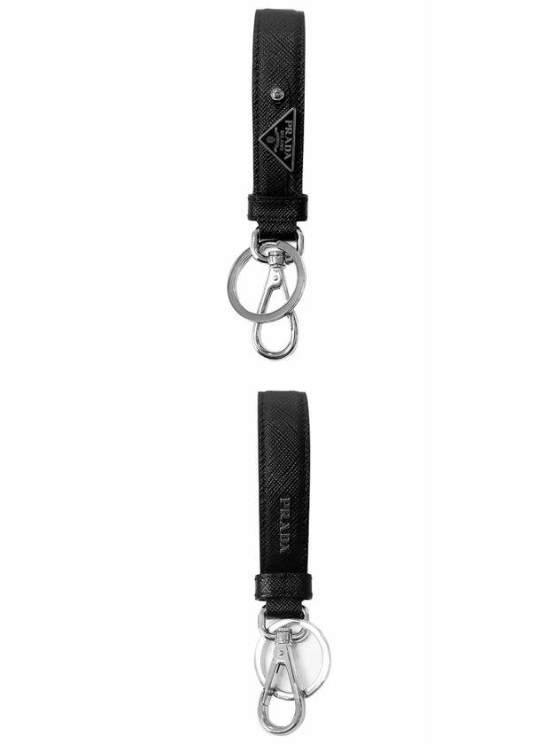 Saffiano Leather Key Holder Black - PRADA - BALAAN 5