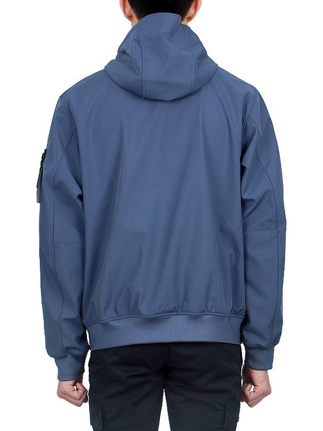 Light Soft Shell R E Dye Technology In Recycled Polyester Hooded Jacket Avio Blue - STONE ISLAND - BALAAN 6