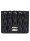 Matelasse Leather Half Wallet Black - MIU MIU - BALAAN 2