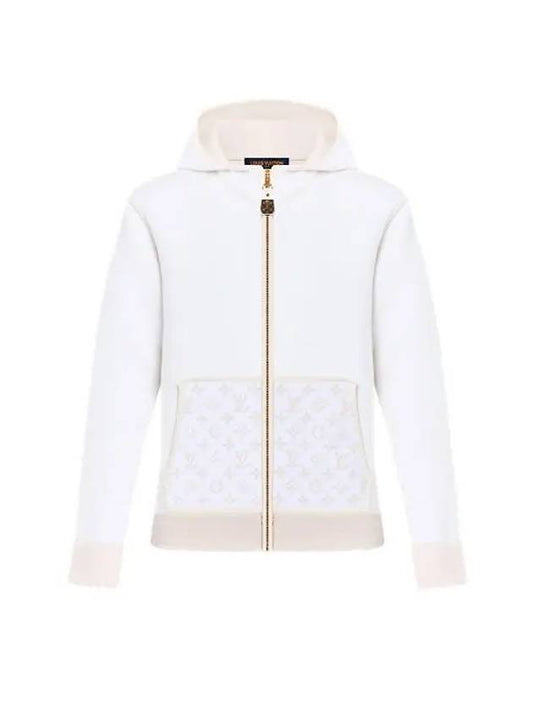 Monogram Pocket Zip-Up Hoodie White - LOUIS VUITTON - BALAAN 1