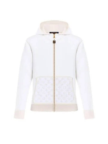 Monogram Pocket Zip-Up Hoodie White - LOUIS VUITTON - BALAAN 1