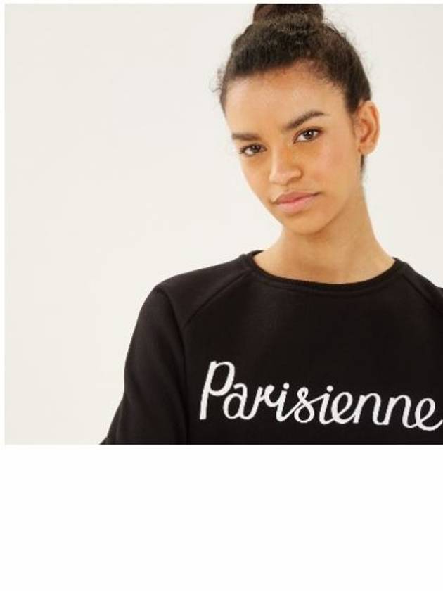 Parisienne Logo Cotton Sweatshirt Black - MAISON KITSUNE - BALAAN 4