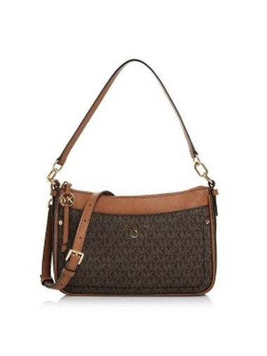 Jet Set Medium Logo Shoulder Bag Brown - MICHAEL KORS - BALAAN 1