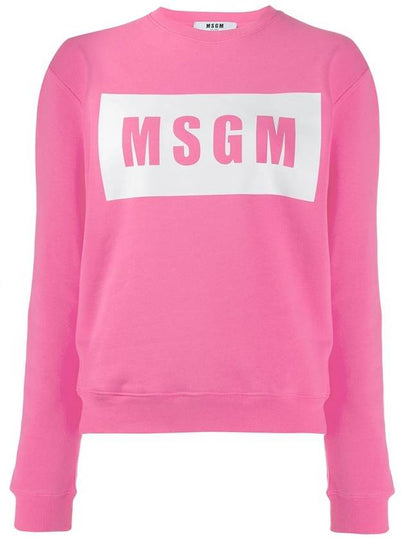 Box Logo Cotton Sweatshirt Pink - MSGM - BALAAN 2