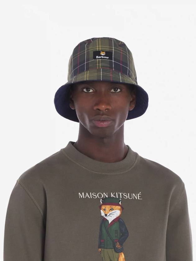 Cotton Reversible Bucket Hat Navy - BARBOUR - BALAAN 11