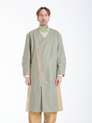 Men's 7ungs Eco Leather Coat Green - WHYSOCEREALZ - BALAAN 1