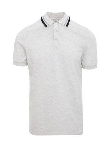 Stripe Detail Polo Shirt White - BRUNELLO CUCINELLI - BALAAN 1