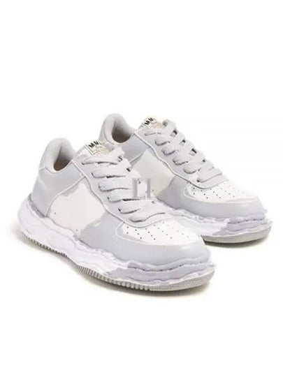 Wayne OG Sole Printed Leather Low Top Sneakers White Grey - MIHARA YASUHIRO - BALAAN 2