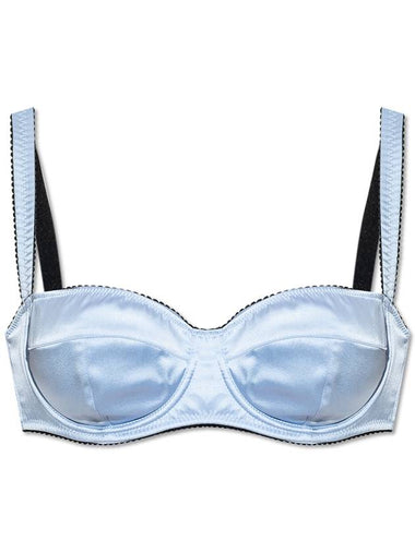 Dolce & Gabbana Silk Bra, Women's, Light Blue - DOLCE&GABBANA - BALAAN 1