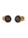 Enameled Metal Earrings Black - MIU MIU - BALAAN 11