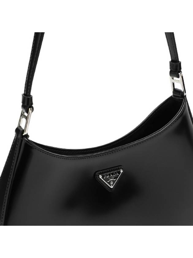 Triangular Logo Cleo Brushed Leather Shoulder Bag Black - PRADA - BALAAN 6