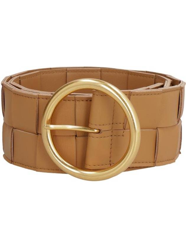 Intrecciato Ring Buckle Leather Belt Beige - BOTTEGA VENETA - BALAAN 3